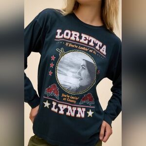 NWT DAYDREAMER LORETTA LYNN LOOKIN AT COUNTRY RELAXED TEE, BLK, VARIOUS SIZES